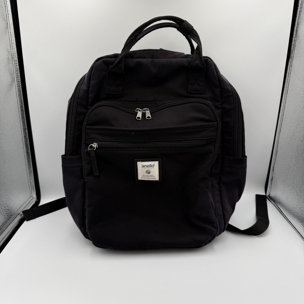 Anello Grande Black Backpack Multi Compartment Travel School Bag